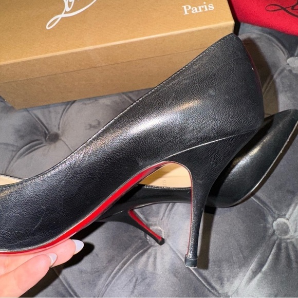 New Size 37 Christian Louboutin O Pigalle Plume 85 Nappa Black Heels - Picture 8 of 16